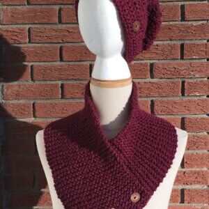 Handmade Slouchy Hat and Cowl Set